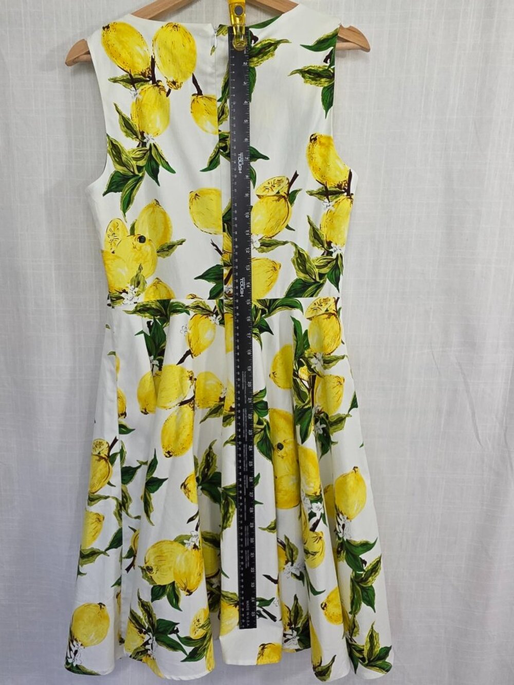 Grace Karin Lemon Print Fit & Flare Midi Dress NWT Large - Picture 9 of 10